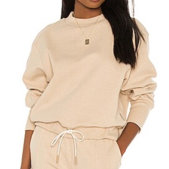 Varley Sweaters - Varley Edith Pique Crewneck Sweater in Beige